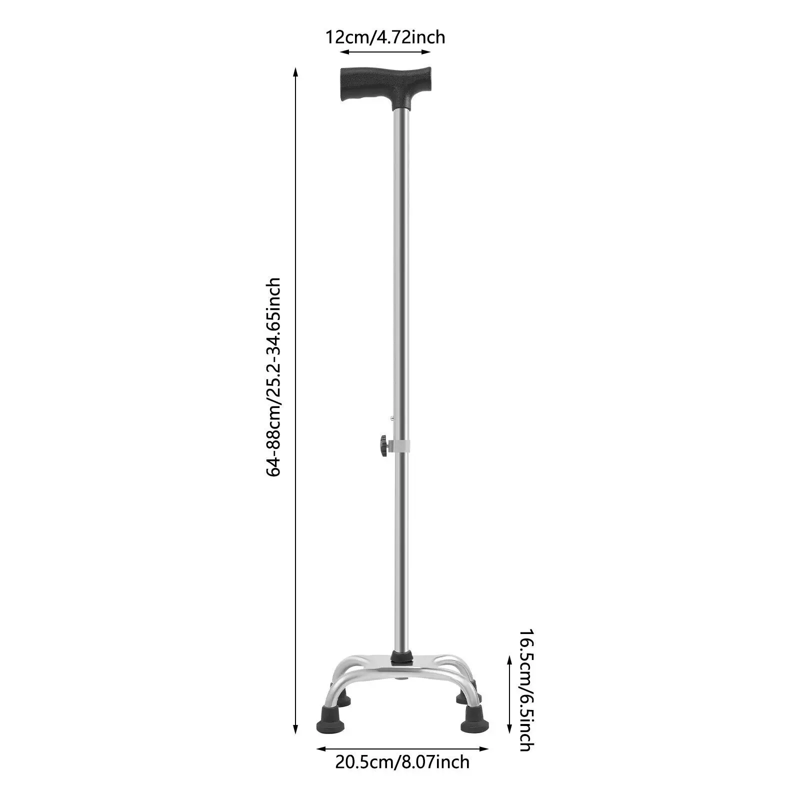 عصا مريحة قابلة للتعديل بأربعة أرجل لتعزيز الحركة - مثالية لكبار السن والأول الذين يعانون من الحركة المحدودة #3