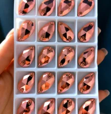 All Size Rose Gold TearDrop water Drop Flatback Sew on Rhinestone Crystal Glass DR Strass For Wedding Dress Accessories