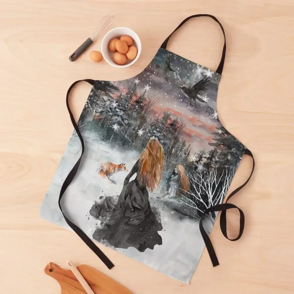 

Winter fairy tale Apron Women's Kitchen esthetician for women halloween Smock for hairdressing Apron