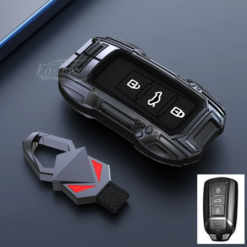 Car Zinc Alloy Silicone Car Key Case Cover Holder For Landian E5 DongFeng Fengguang Seres Evolute i-Space i-Pro Accessories