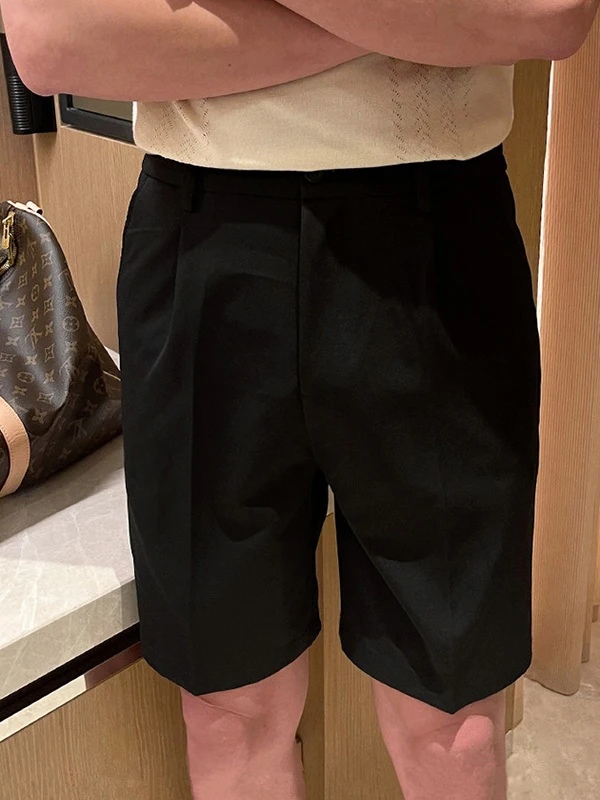 

Briti Retro Busin Men's Khaki Pants Summer Casual Straight Leg White Trousers Suit orts Polyester Fiber Low Waist Zipper