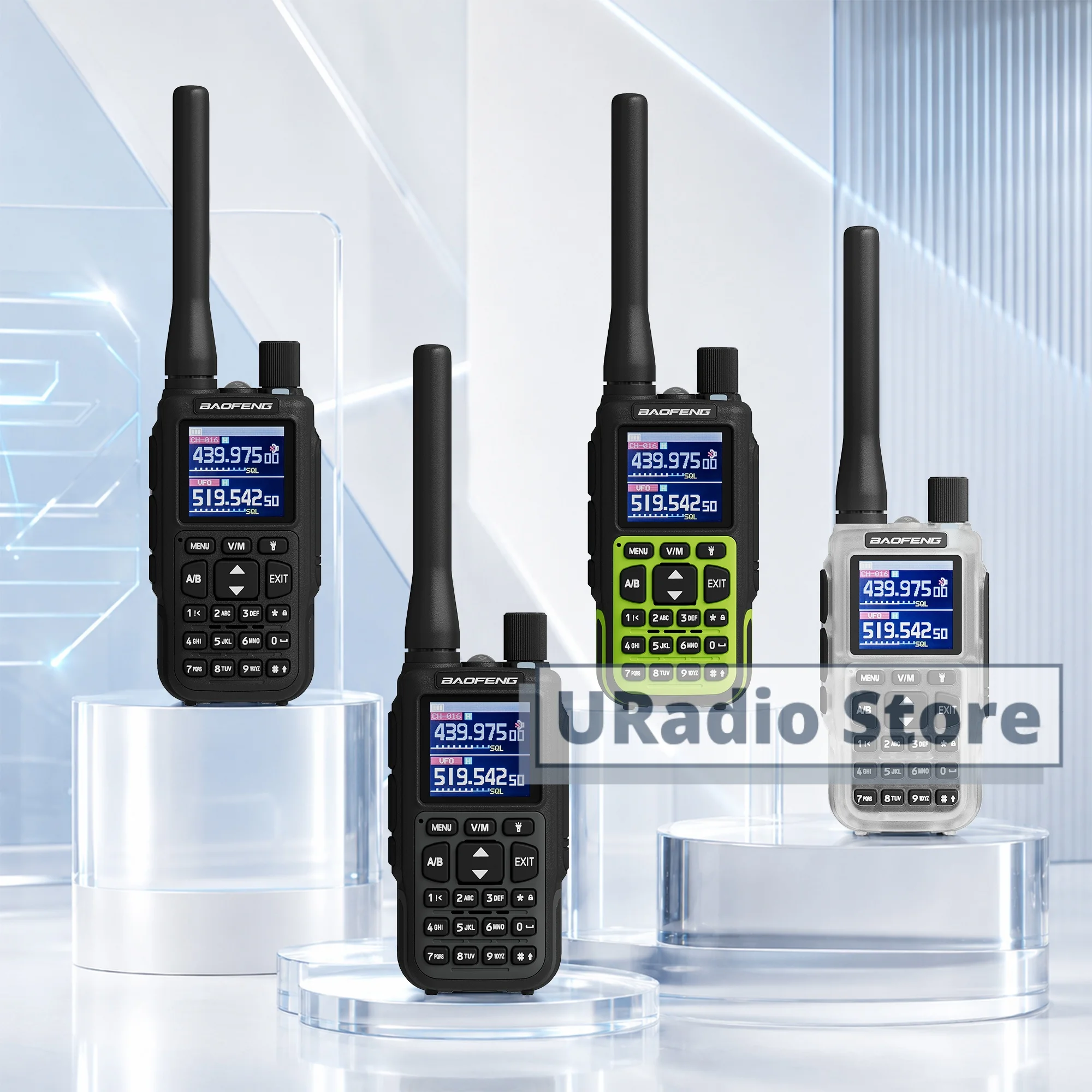 1/2PCS Baofeng Mini-5 Walkie Talkie Ham Two Way Radio Bluetooth Wireless Programming VHF UHF Portable LED Flashlight 2200mAh AM