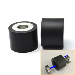 Black Polyurethane bearing rubber wheel,Diameter 30mm,height 30mm , Driven pulley,Mute Guide wheel Double bearing
