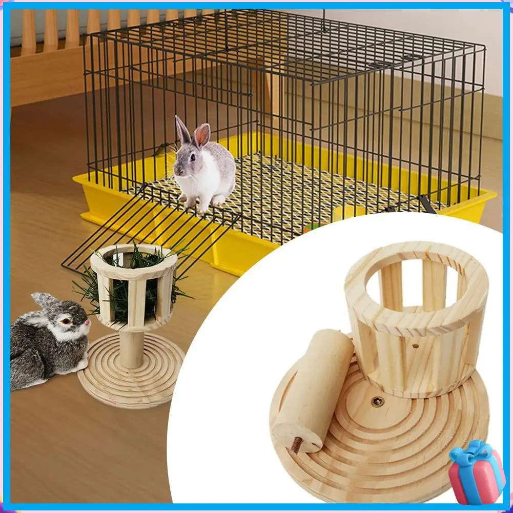 

Discount Wooden Hay Feeder Hay Feeder Cage Accessories Hay Rack Hamster Hay Trough Food Dispenser