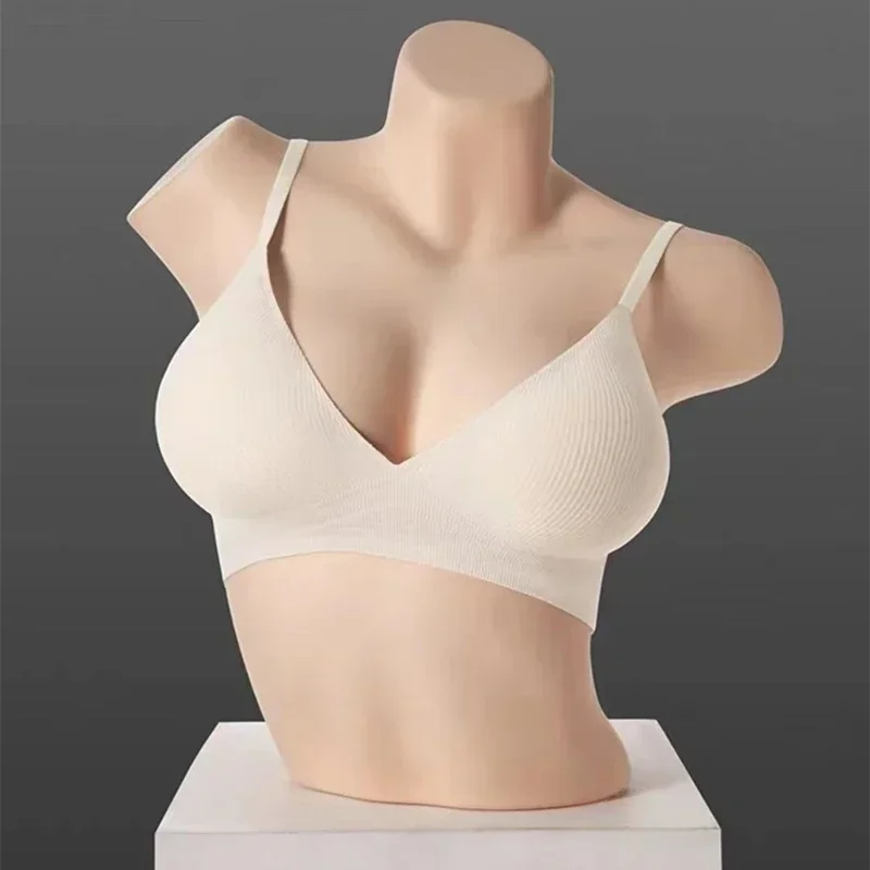 New 2024 Threaded Seamless Women\'s Underwear Small Chest Gathered No Steel Ring Anti-sagging Anti-sagging Women\'s Bra Burst Thin