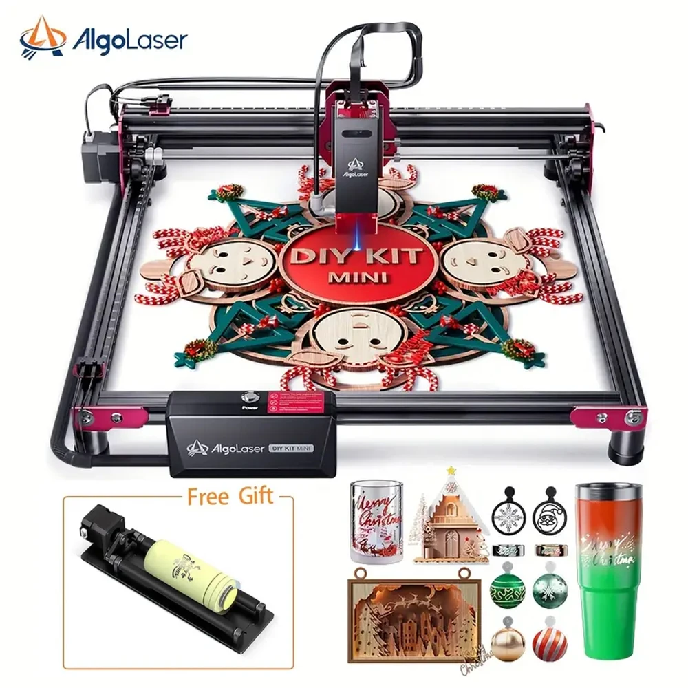 AlgoLaser DIY KIT Mini Tools+RR2 Rotary Laser Engraver Laser Cutter WI-FI Control Laser Engraving Machine For Personalized Gift