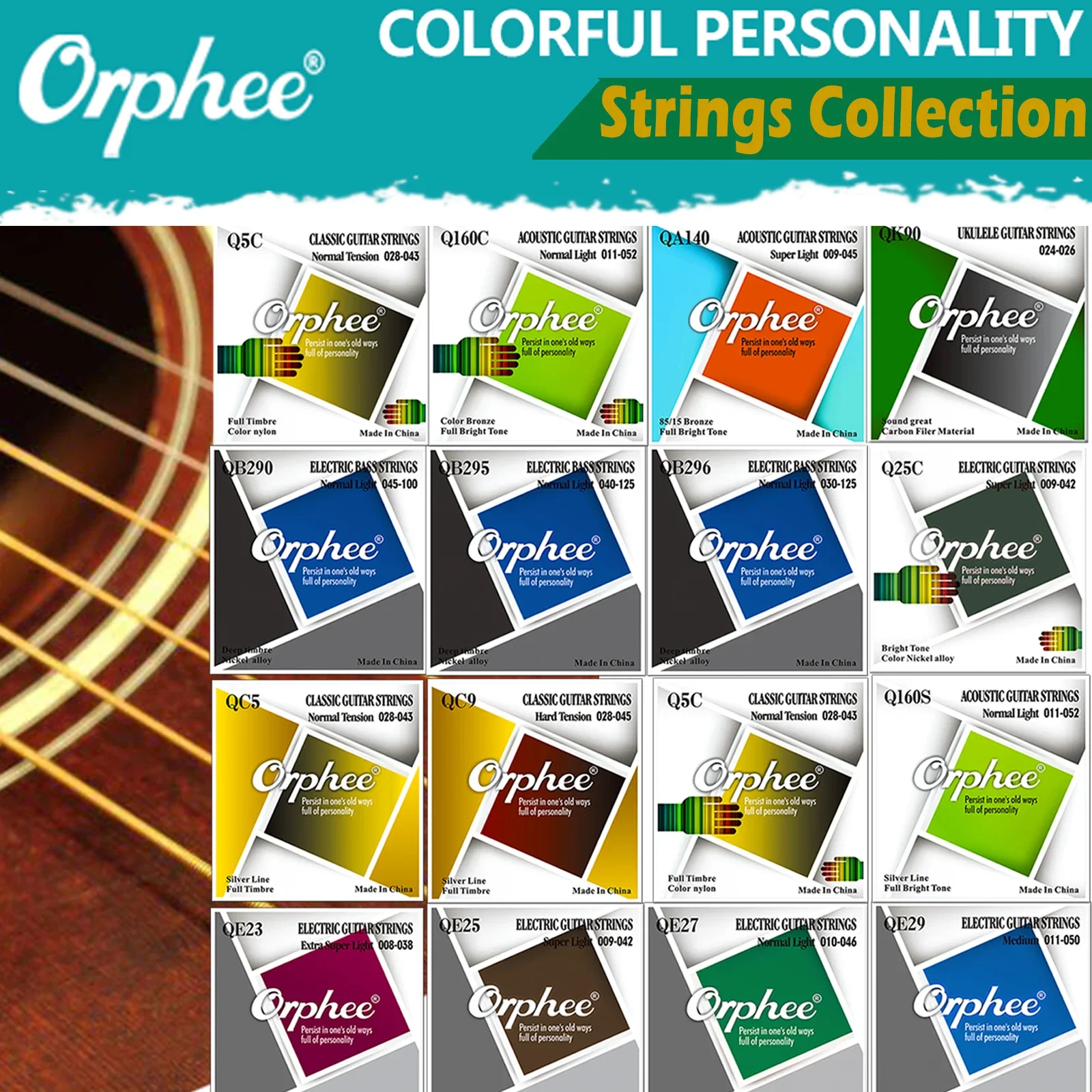 

Orphee Electric Guitar Strings Carbon Steel Hexagonal Alloy Nickel Ballad String Multicolor Electric Guitar Parts Accessories