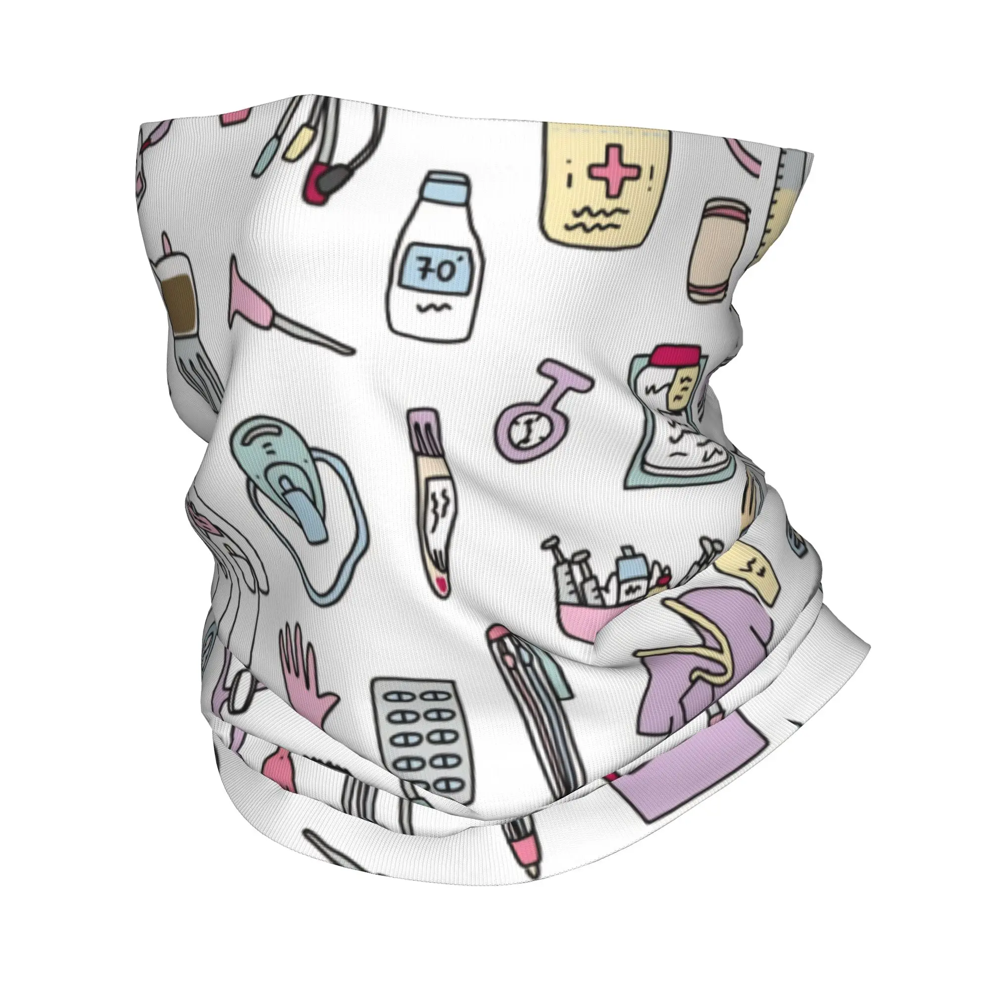 Enfermera En Apuros Doctor Nurse Medicine Bandana Neck Gaiter Windproof Face Scarf Cover Women Men  Headband Tube Balaclava