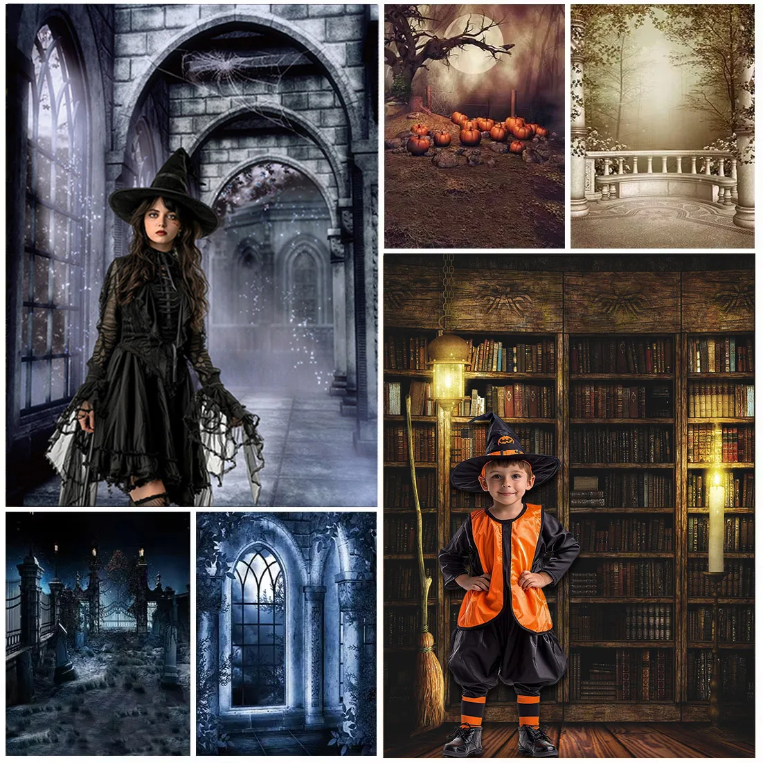 Темный готический фон, винтажный фон для подсвечника, виниловый реквизит для фотобудки на Хэллоуин для тематической портретной съемки