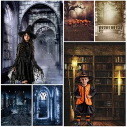 Dark Gothic Backdrop Vintage Candlestick Background, Vinyl Halloween Photo Booth Studio Props for Themed Portrait Shooting