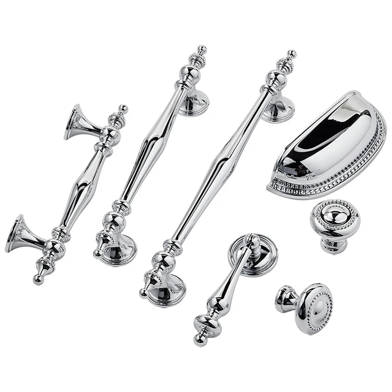 Exquisite 10PCS Solid Brass Crown Design Furniture Pulls Handle Drawer Knobs Cupboard Wardrobe Closet Dresser Wine Cabinet Pulls