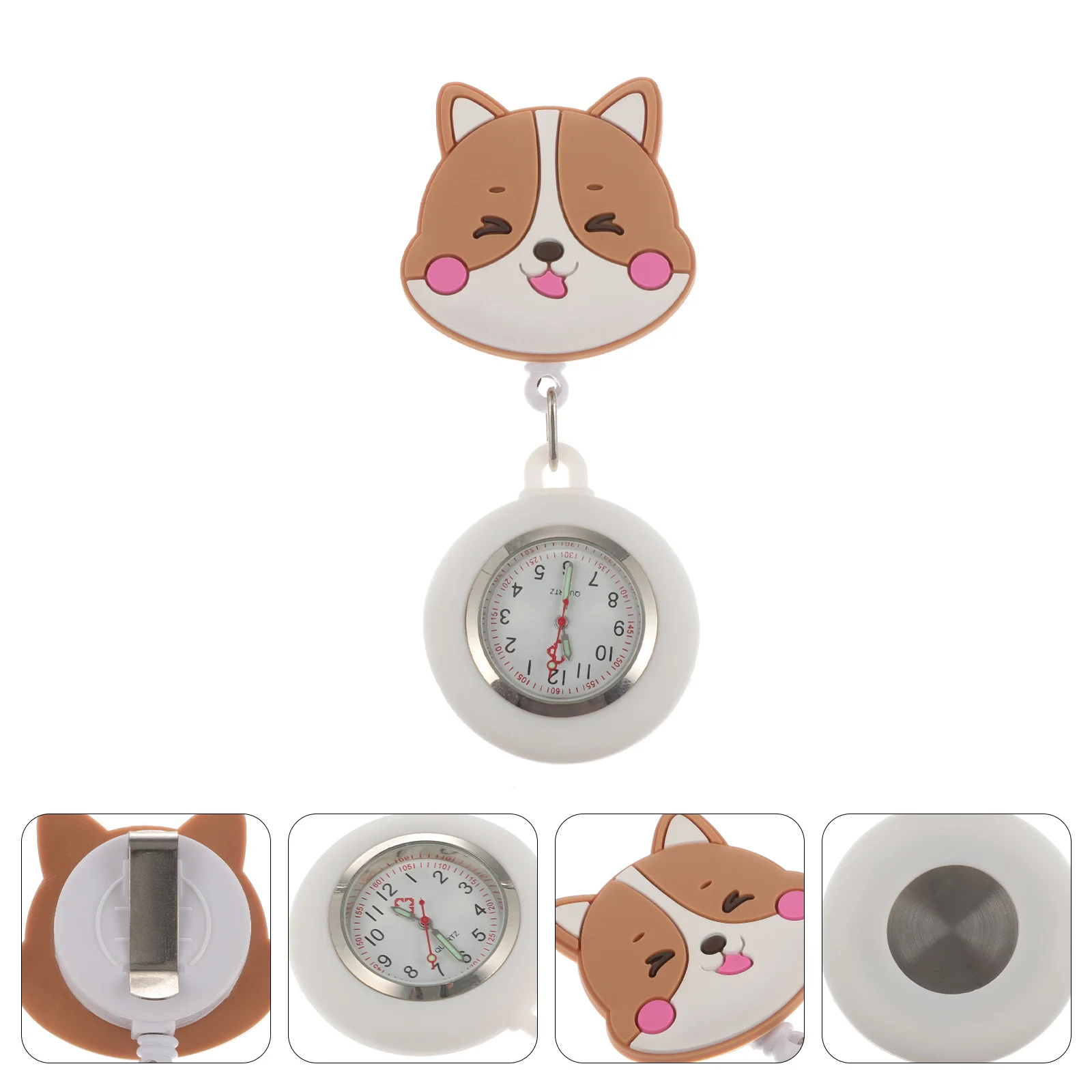 

Nurse Badge Retractable Cartoon Hanging Watch Portable Pocket Watch With Hook Scalable Hanger Design Durable Gift For Friends