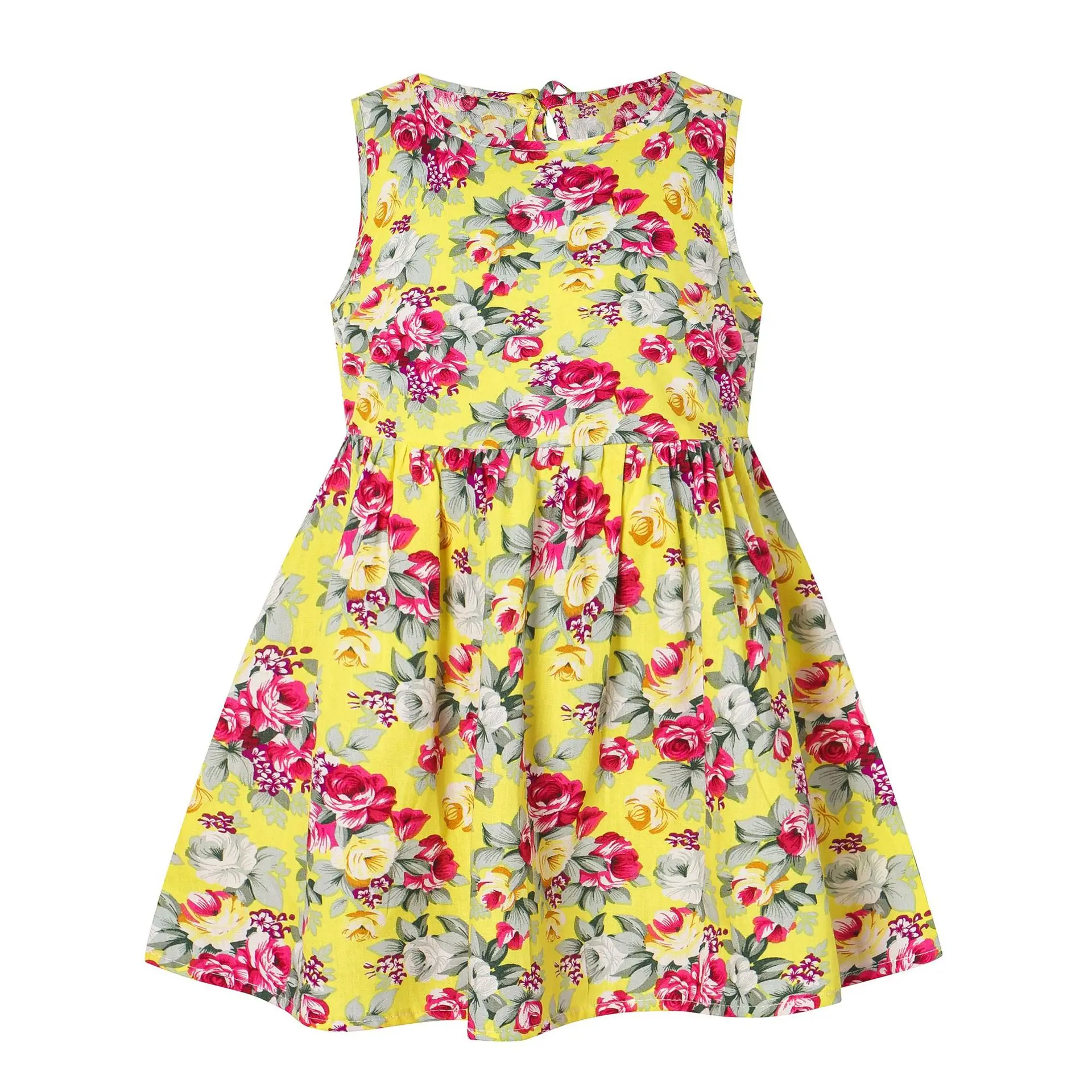 Vestido de princesa sem mangas feminino, Vestido de verão infantil, Versão coreana do bebê, Casual, flores quebradas, Colete, Primavera, Verão, 2023