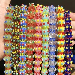 10mm Multicolor Murano Pumpkin Spot Lampwork Glass Loose Spacer Beads For Jewerly Making Diy Bracelet Earring Crafts Findings