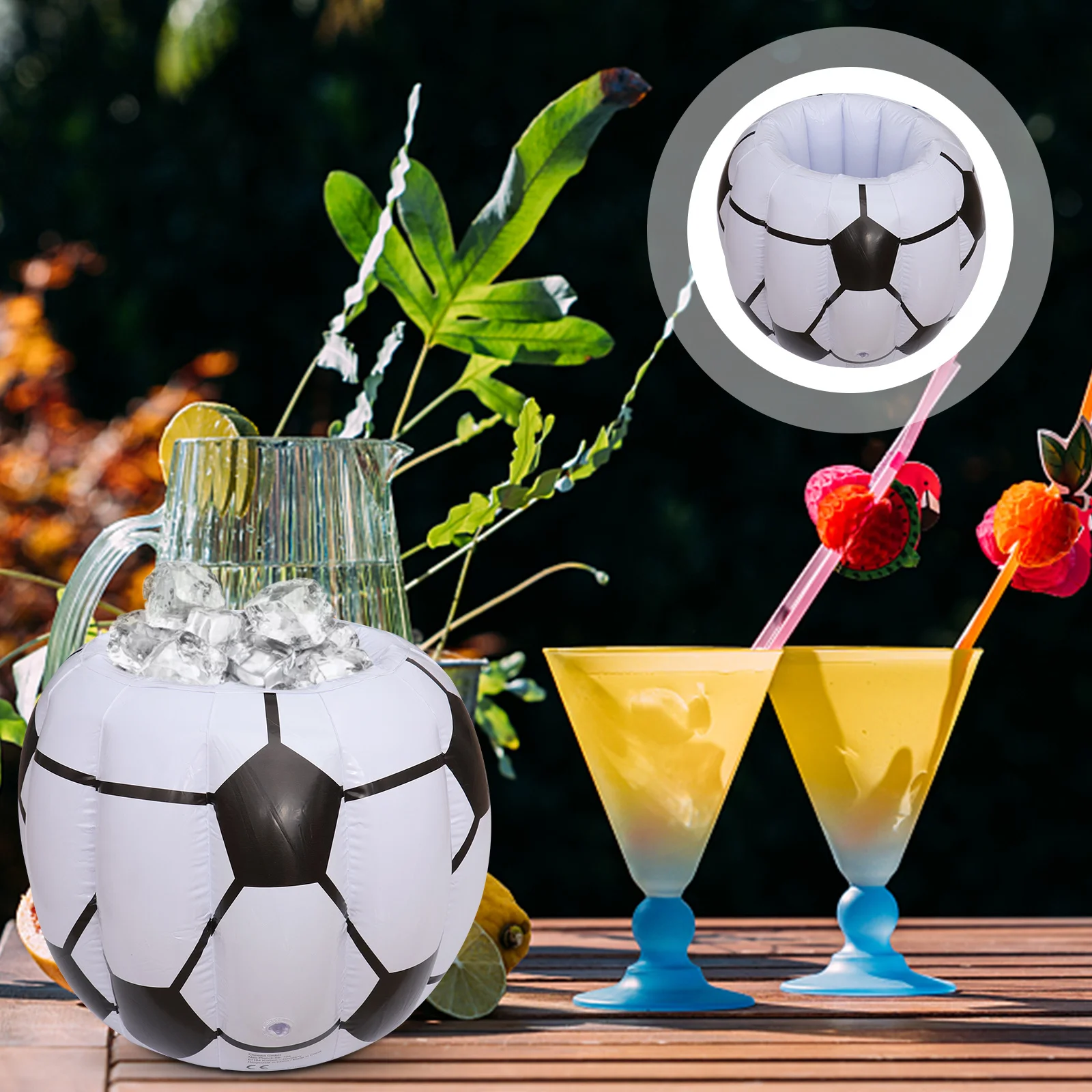 

Inflatable Football Ice Bucket PVC Easy Inflate Deflate Long Cooling Time Party Picnic Wine Vodka Whiskey Cocktail