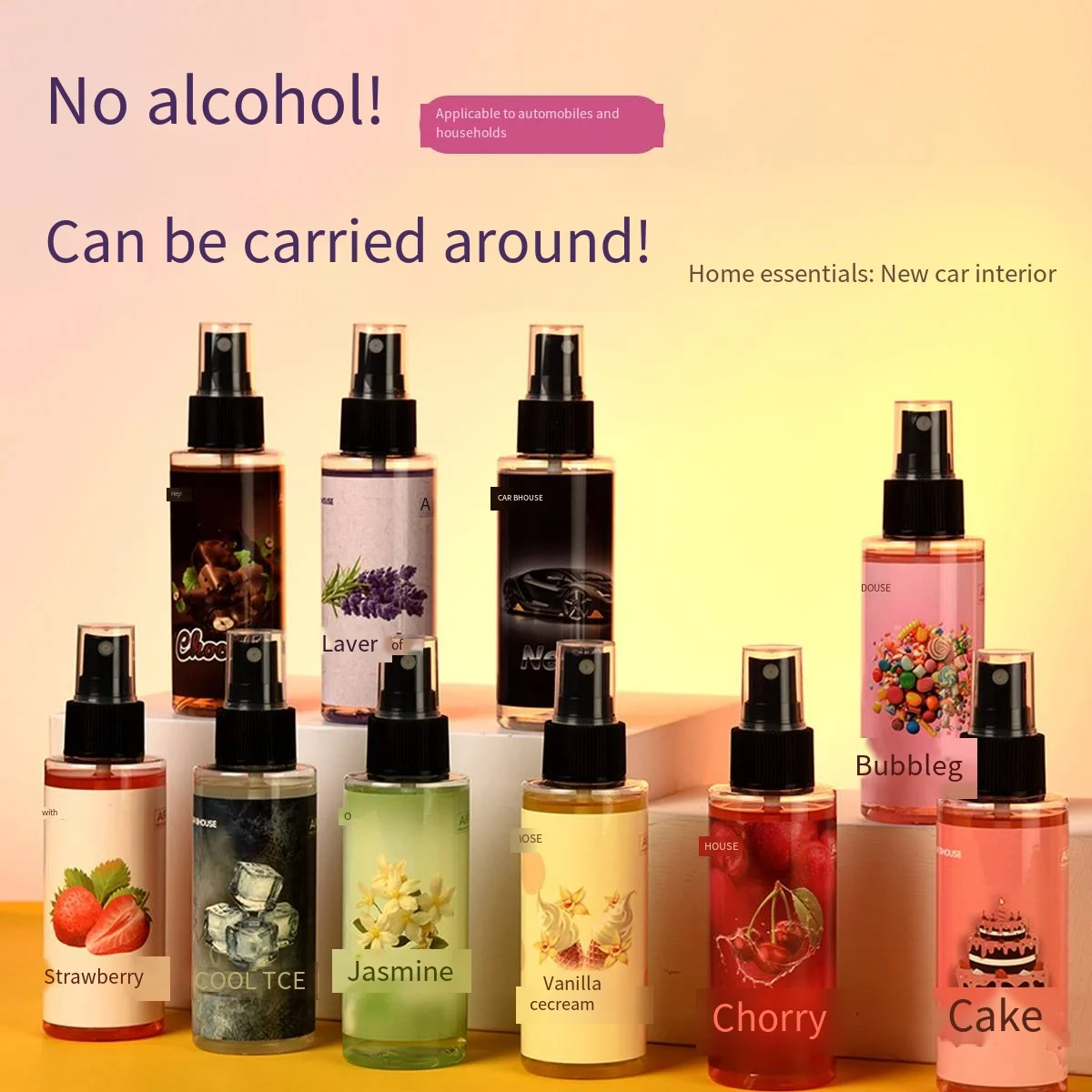 Car Flavoring Car Air Fresheners Perfume strawberry/Ice Flavor Long-Lasting Auto Aromatherapy Car Interior Deodorant Supplies