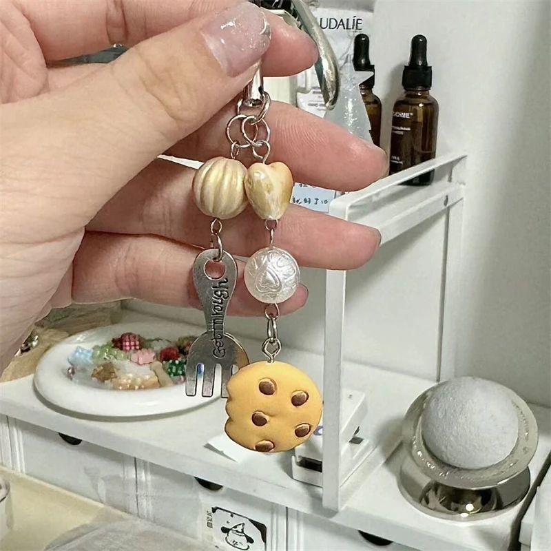 Cute 3D Strawberry Cake Cookie Pendant Phone Charm Strap Lovely Accessories Phone Lanyard Keycord For iPhone Keychain Camera Bag