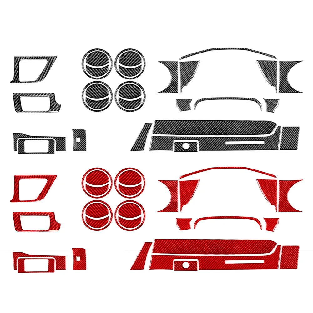 30Pcs Car Full Set Carbon Fiber Pattern Interior Dashboard Decoration Kit Cover Trim For Toyota Tacoma 2016-2022 LHD