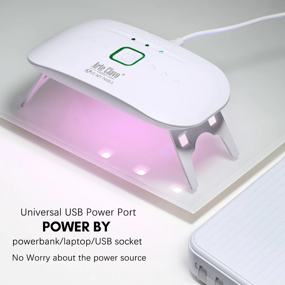 Mini 8W UV LED Nail Lamp Professional Gel Nail Dryer With 8LED UV Setting Nails For Fast Gel Nail Polish Salon With USB Cable