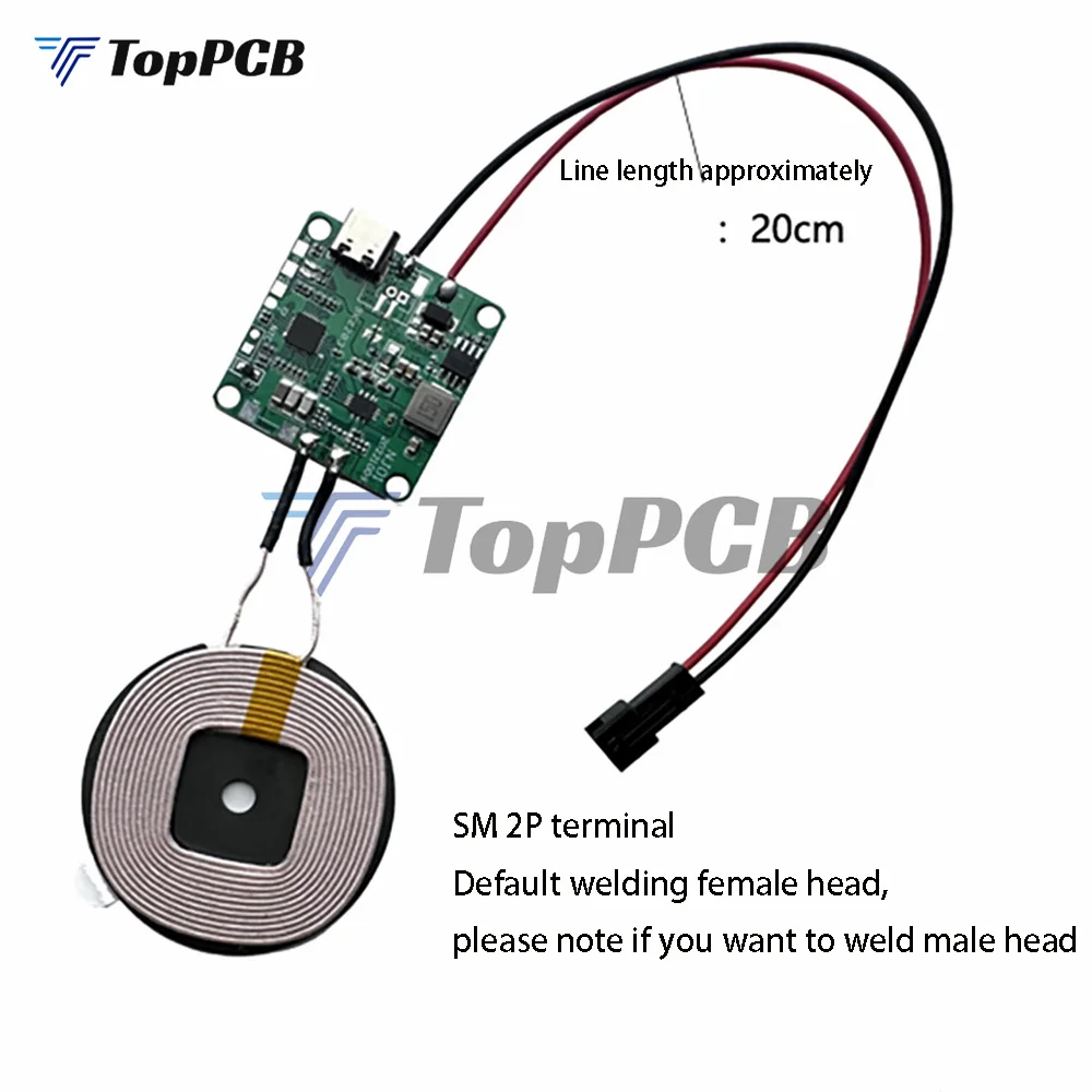 20W High Power 5V 12V 24V Fast Charging Wireless Charger Transmitter Module Type-c USB + Coil Qi Universal For Car Phone Battery