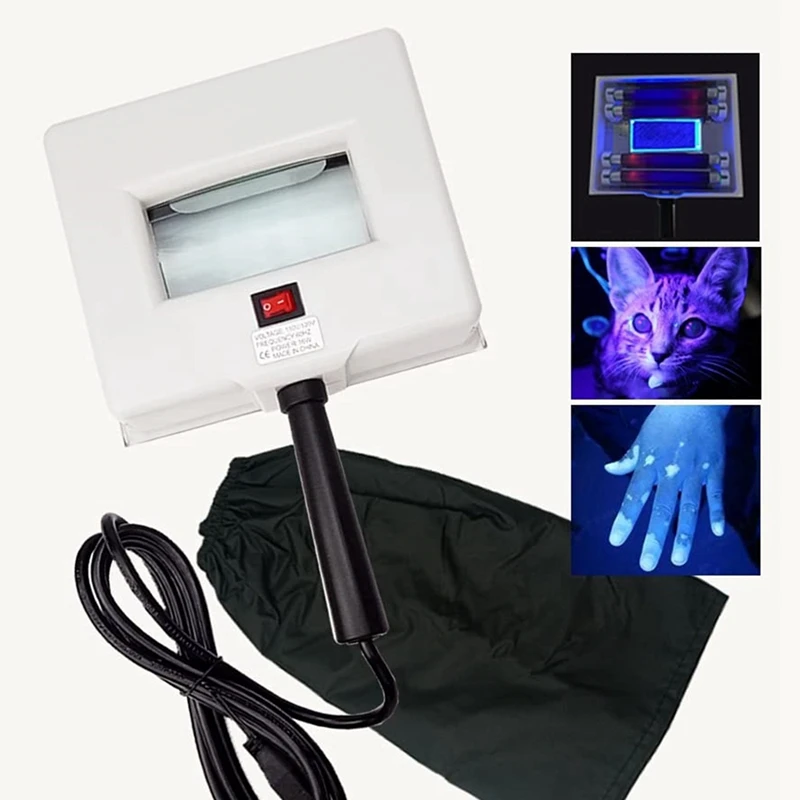 Analyseur de peau, lampe en bois, analyseur de peau, analyseur d'agrandissement Portable, lampe en bois avec tissu d'abat-jour pour tester la peau, prise américaine