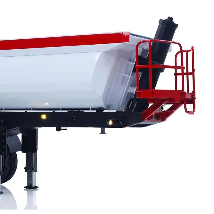 

1/14 LESU Metal 3Axles Hydraulic Dump Semi-Trailer U Shaped Bucket for DIY TAMIYA Remote Control Tractor Truck Light System