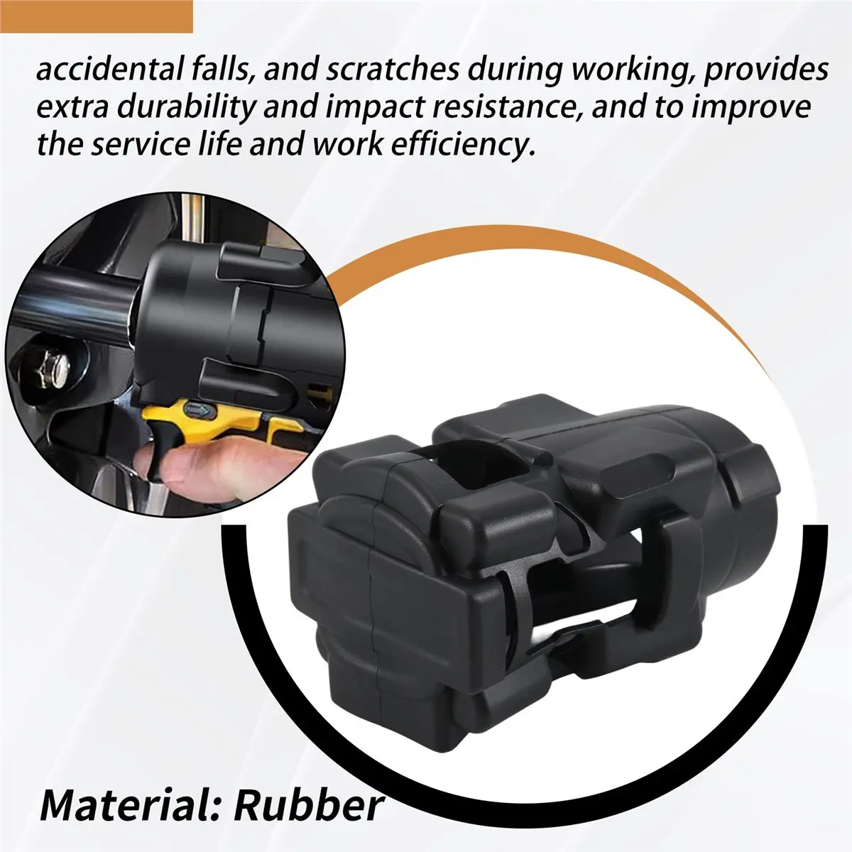 Replacement Protective Rubber Boot for DCF921 DCF922 DCF923 Impact Wrench, Power Tool Accessories
