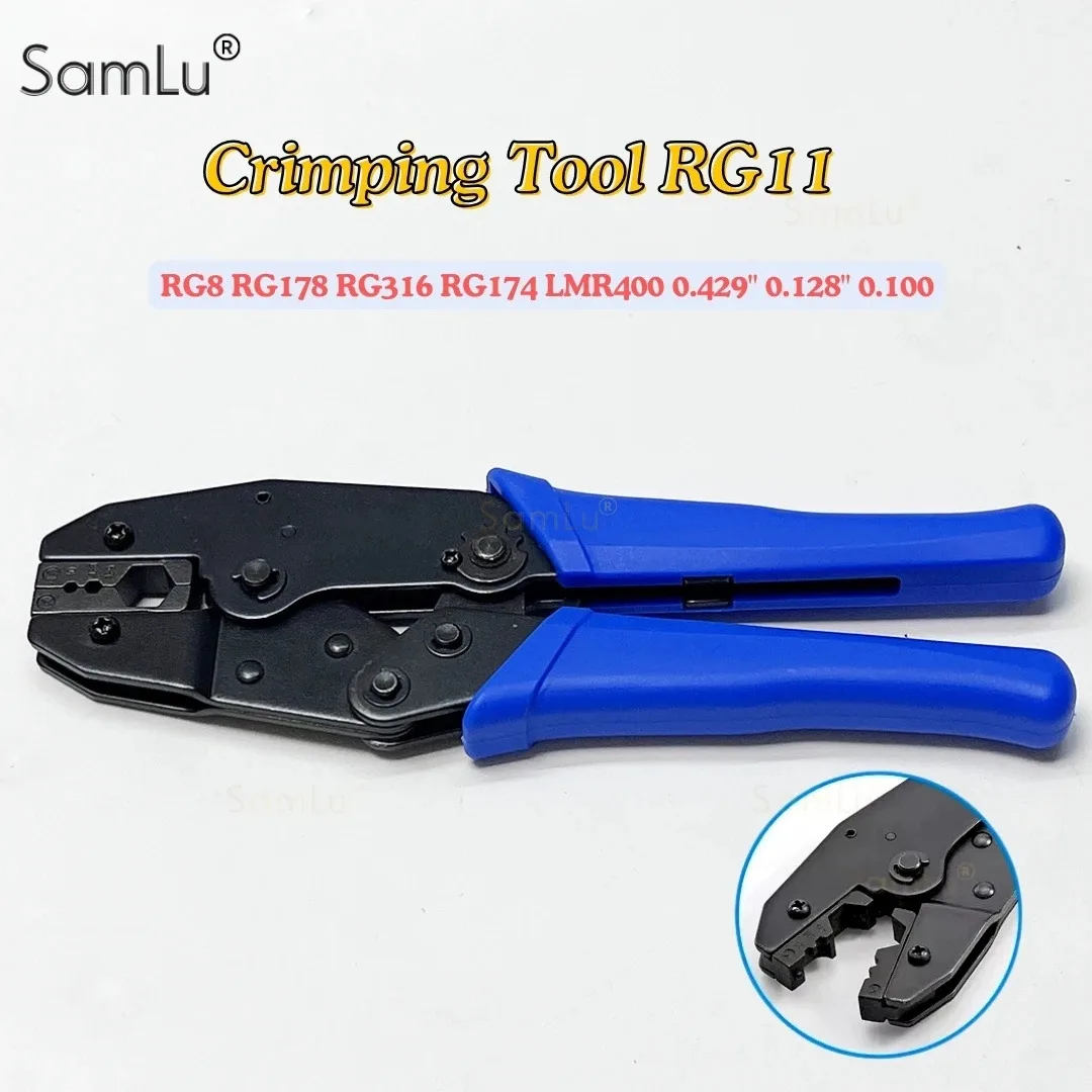 LMR400 Crimping Tool RG11 Coaxial Cable Hand Crimper Pliers for RG8 RG178 RG316 RG174 LMR400 0.429'' 0.128'' 0.100