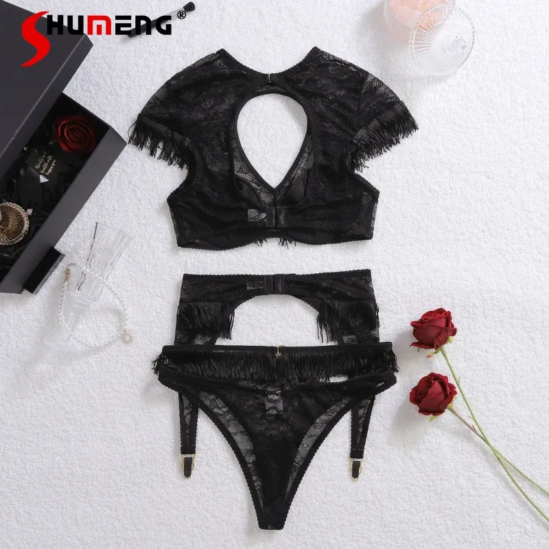 sexy-voir-a-travers-les-tenues-intimes-femmes-dentelle-emotion-creux-frange-ensemble-de-lingerie-femme-pur-desir-haut-et-slip-noir-costume