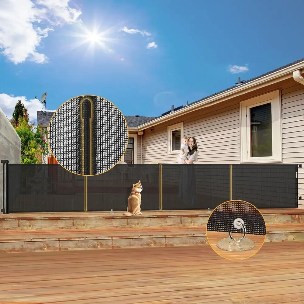 

200'' Retractable Baby Gates Extra Wide,34" Tall Retractable Dog Gate or Doorways,Extra Long Retractable Baby Gate or Stairs,Kit