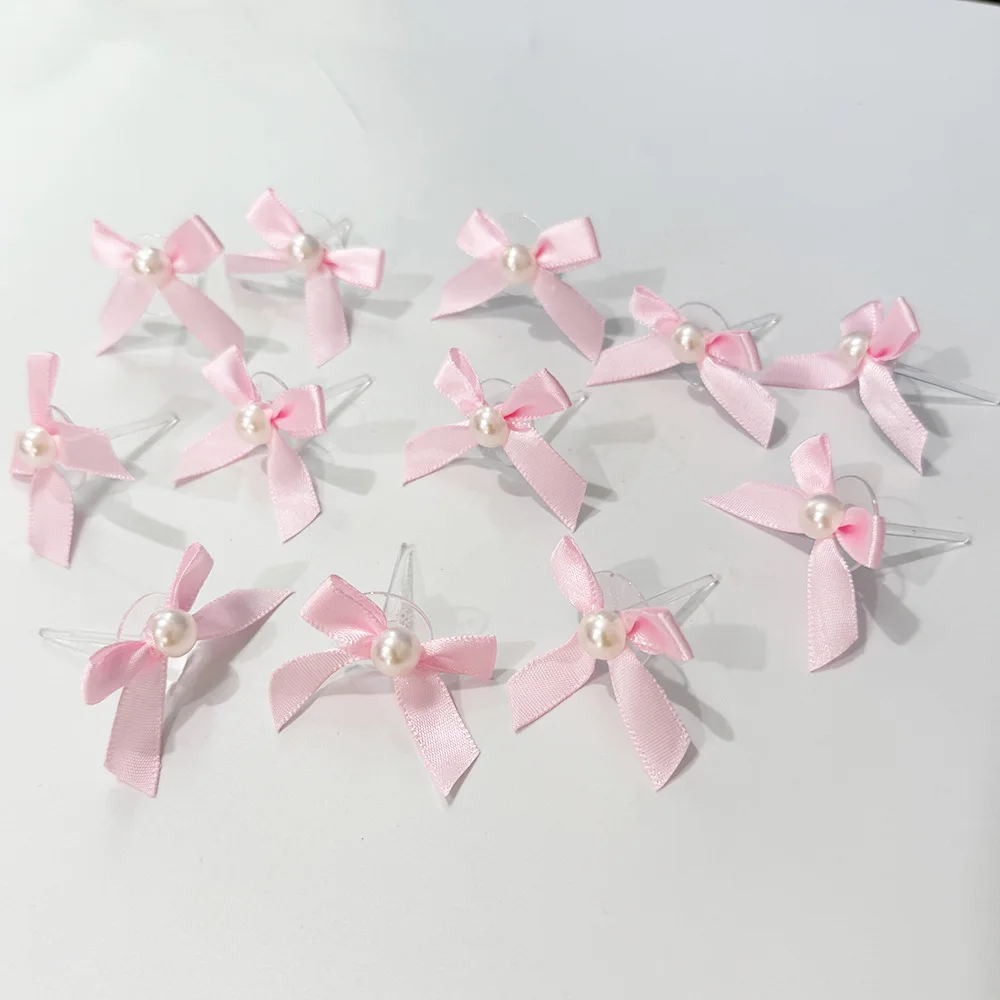 10pcs Pink Bow Cupcake Topper Pink Bow Birthday Decor Coquette Themed Party Decoration Bridal Shower Cake Topper Bow Party Decor
