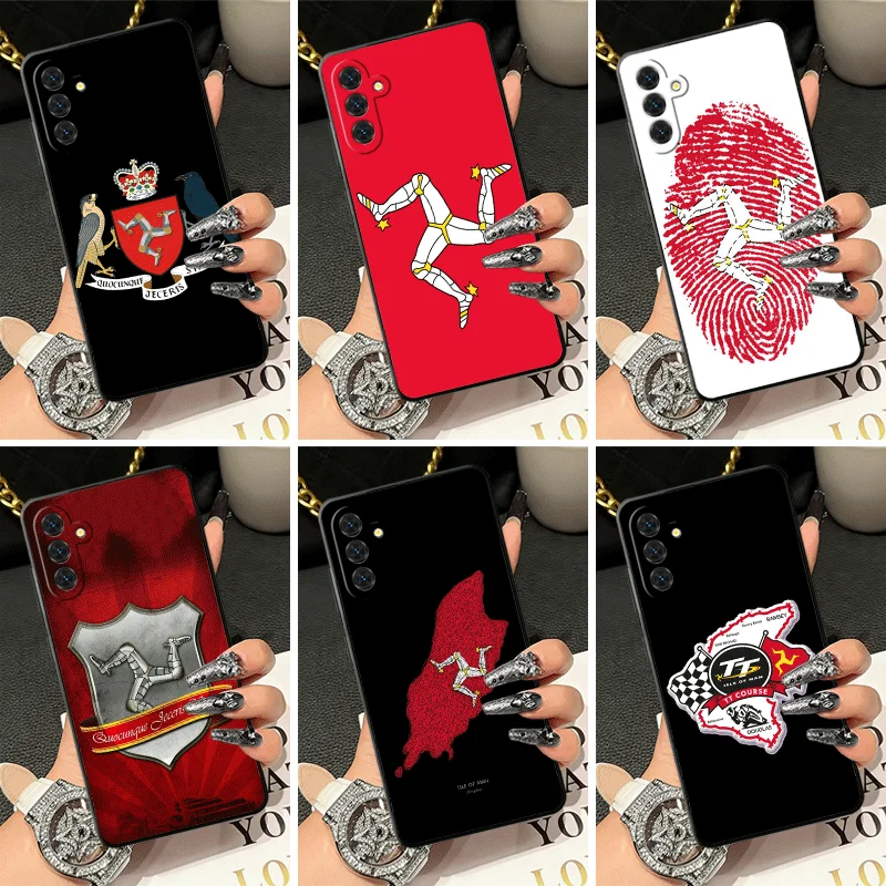 Soft Silicone Phone Case for Samsung A17 A16 A15 A14 A13 Isle of Man Coat of Arms Shell A57 A56 A55 A54 A53 A37 A36 A27 A26 A35