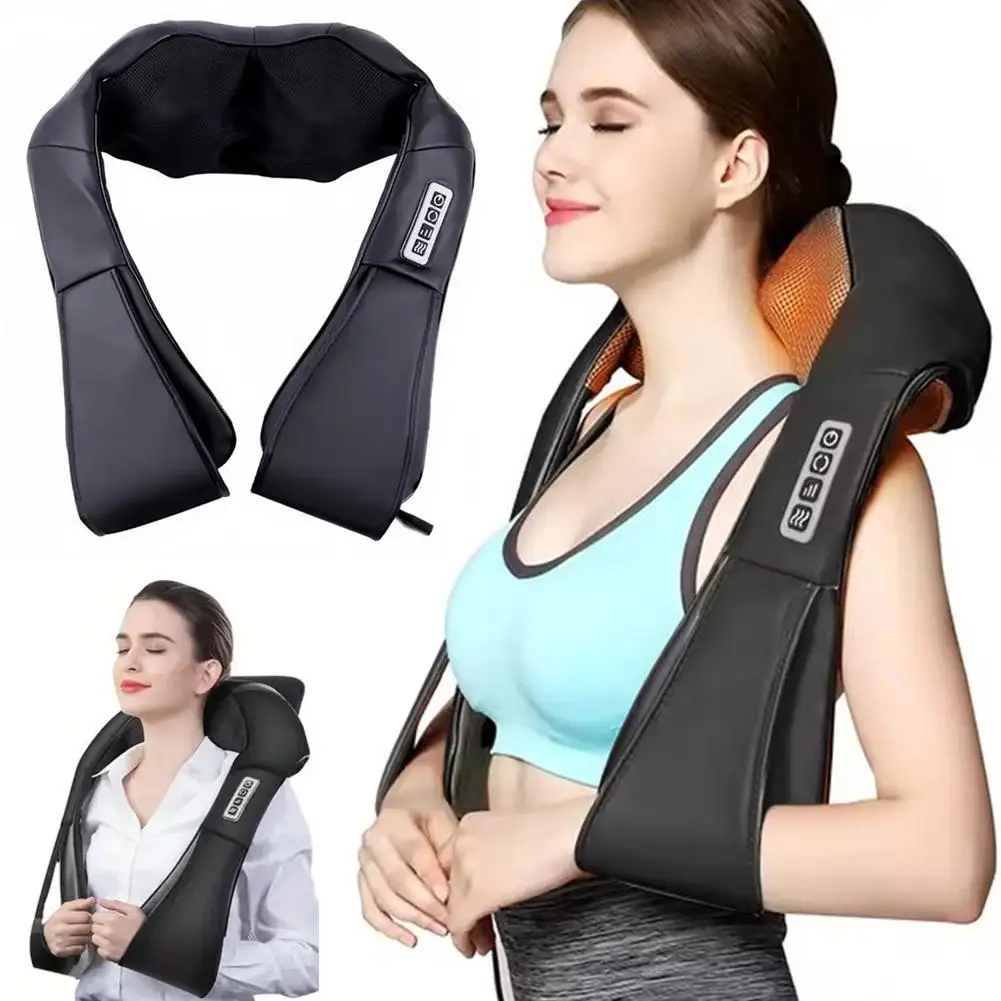 

Shiatsu Neck and Shoulder Massager Heated Back Massager U Shape Deep Kneading Electric Massage Pillow For Neck Waist Leg Bo E9A8