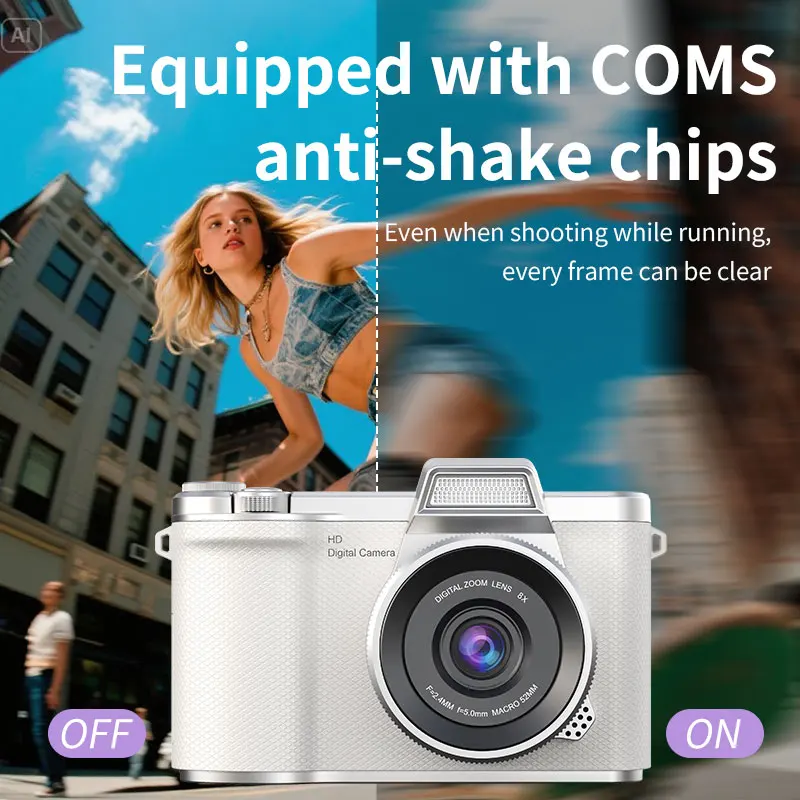 4K Digital Camera 48MP Photography Camera Video Camcorder Rechargeable 180°Flip Screen Retro CCD Entry-level Camera for Kid