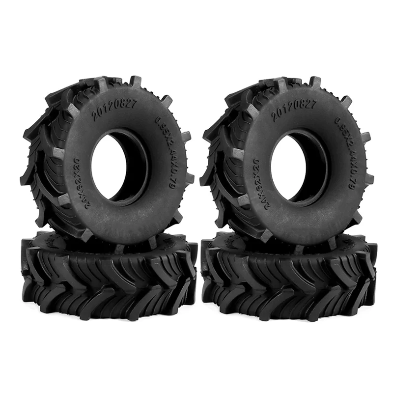 4Pcs 62X20mm 1.0 Mud Terrain Wheel Tire Rubber Tyre for Axial SCX24 AX24 FCX24 TRX4M 1/18 1/24 RC Crawler Car Parts