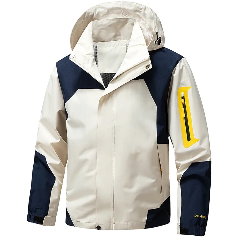 Gorasion Casual Men's Solid Down Jackets Spring Autumn Hooded Windproof Jackets High Quality Coats Work Jackets Detachable Caps