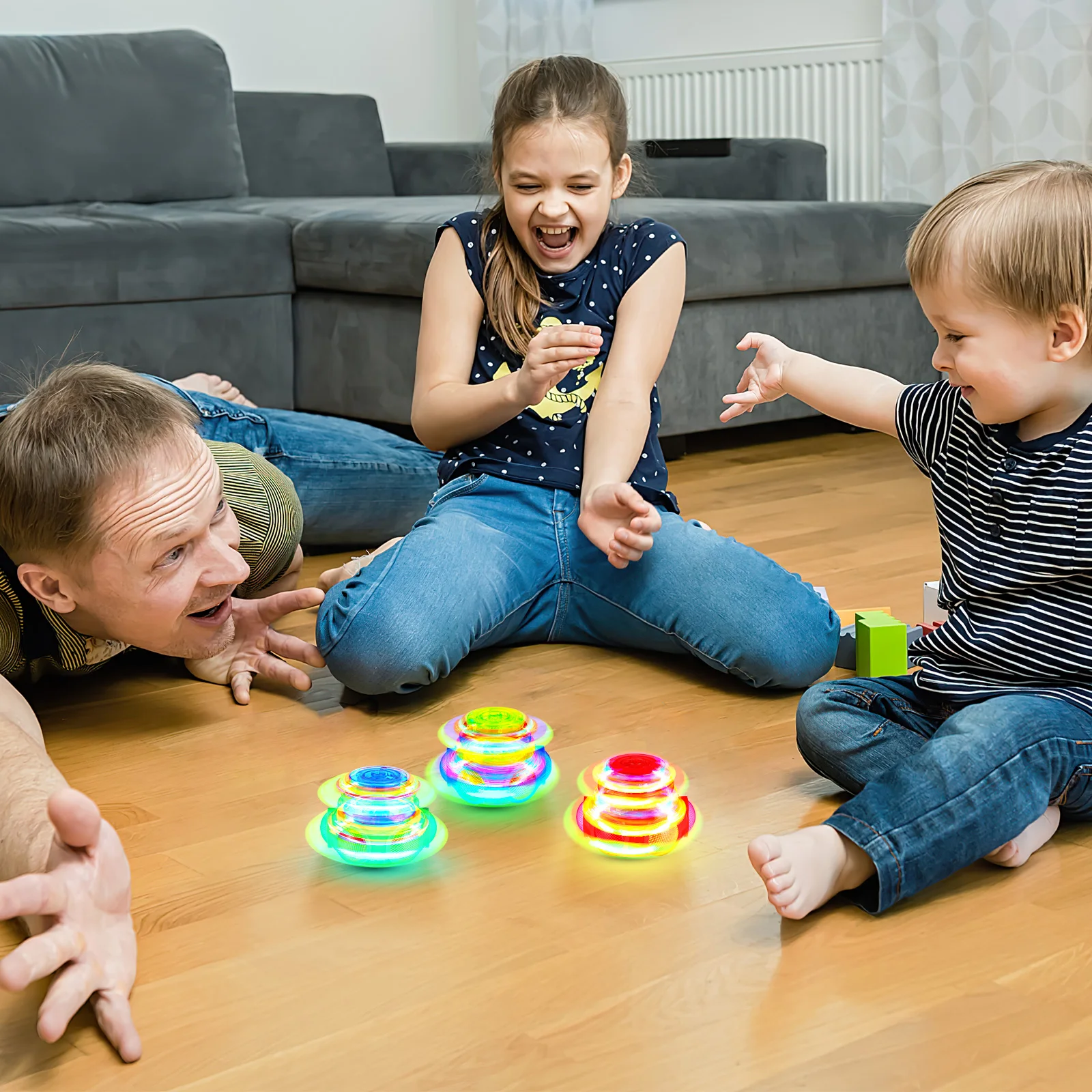 

4 Pcs Music Toys Flash Gyro Electric Rotate Children's Musical Instrument Led for