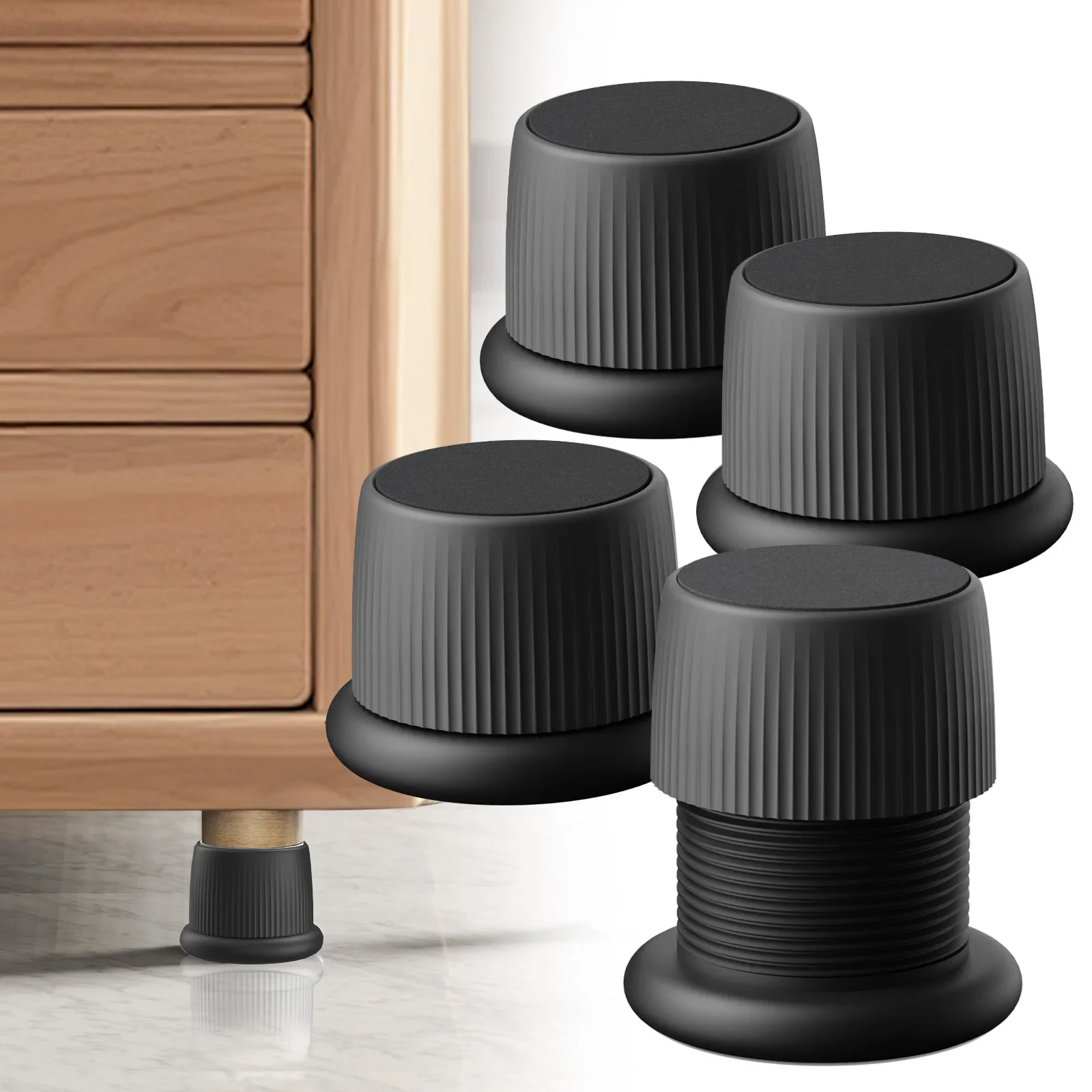 

Комплект из 4 антивибрационных подкладок для мебели: самоклеящиеся, регулируемые по высоте, бесшумные накладки-увеличители для ножек мебели