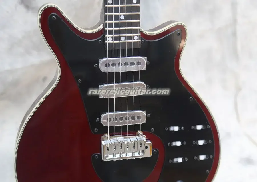 In Stock Wine Red Brian May Signature Electric Guitar 3 Burns Pickups Tremolo Bridge 22 Frets 6 Switch Chrome Hardware