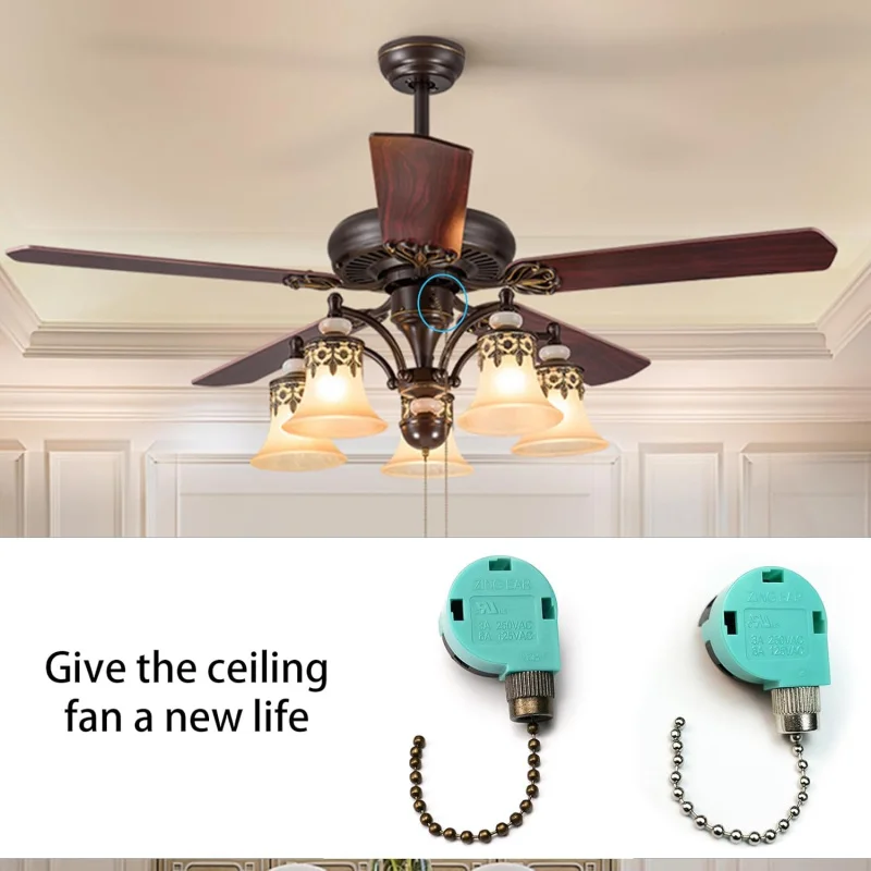 مفتاح سلسلة سحب مروحة السقف 3 سرعات 4 سلك، ZE-268S6، ضوء ومجموعات (أ)