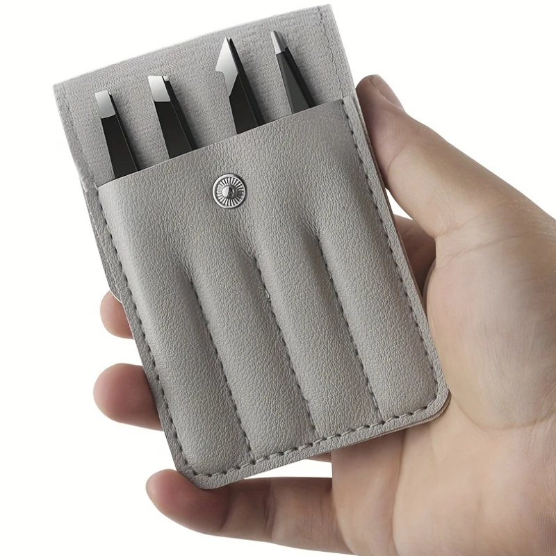 4 pçs pinças conjunto pinças faciais femininas pinças de perna remoção do cabelo para infecções profissional clipe de precisão de aço inoxidável