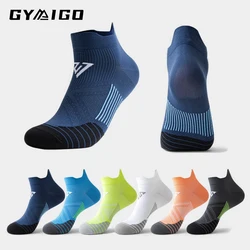 GYMIGO 4 Pairs Men Running Socks Marathon Non-slip basketball Cycling Socks Quick-drying Breathable Low Cut Sports Socks