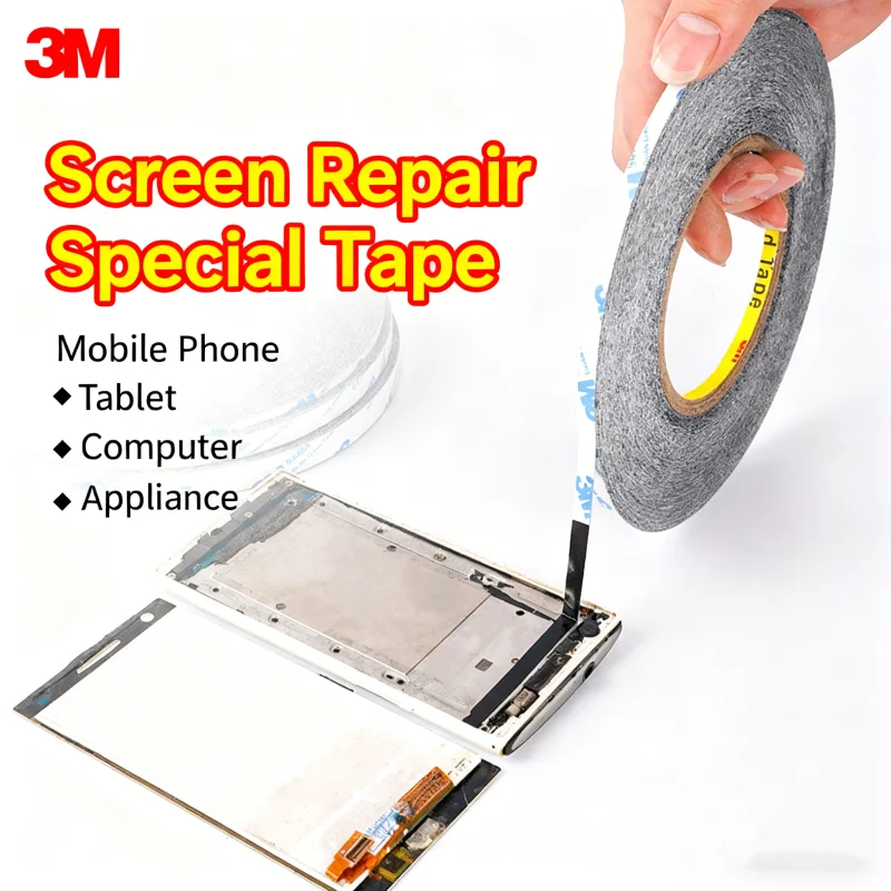 3M 9448A Curved Screen Double Sided Tape Adhesive 50m Black Light-proof Ultra-thin Strong Traceless Tape For Phone Repair Tablet view 3