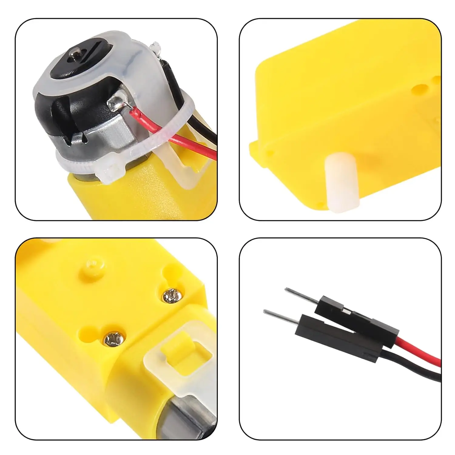 4 مجموعات محرك TT مع سلاسل، محرك علبة التروس DC 3-6V بعمود مزدوج نسبة 200 دورة في الدقيقة محرك 1:48 مع مجموعة عجلات الإطارات لروبوت السيارة الذكية بنفسك #6