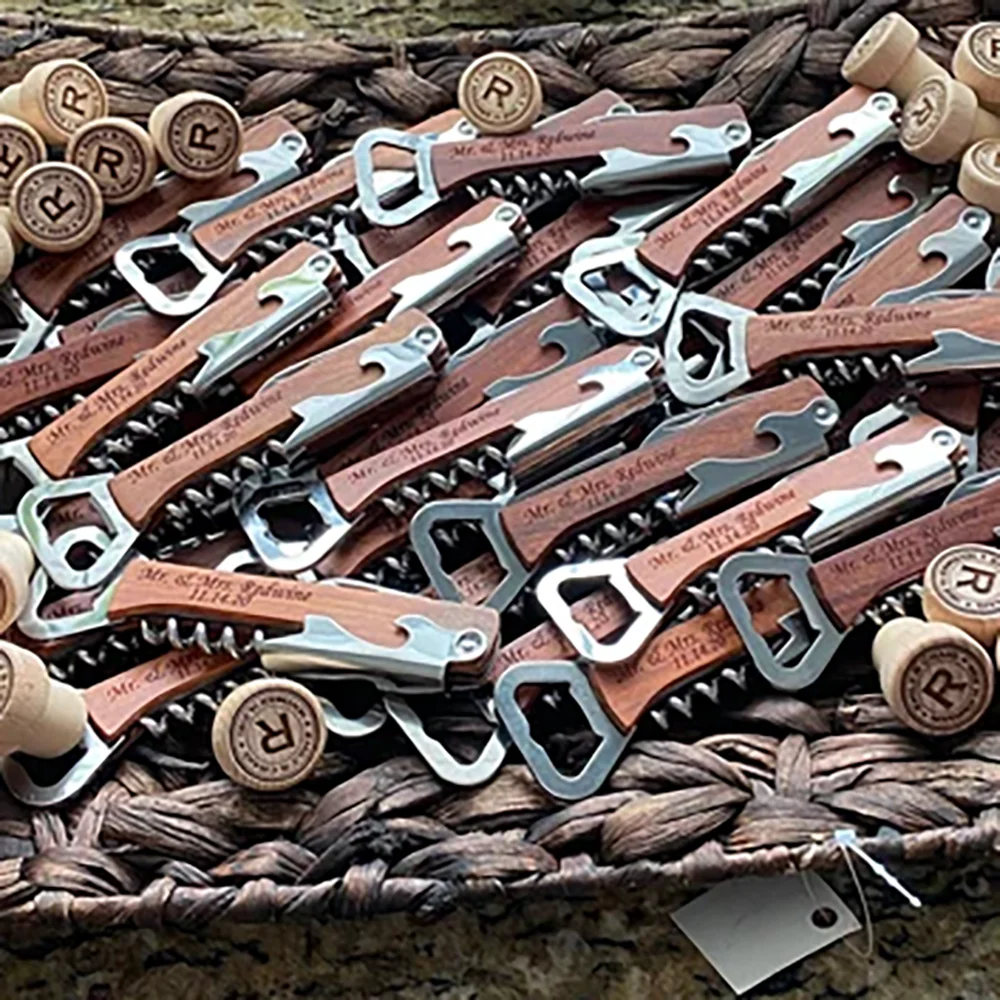 

Custom 1Pcs Wedding Favor Wine Opener Dining Table Accessory Adult Party Gift Wedding Souvenirs Kitchen Decoration Housewarming