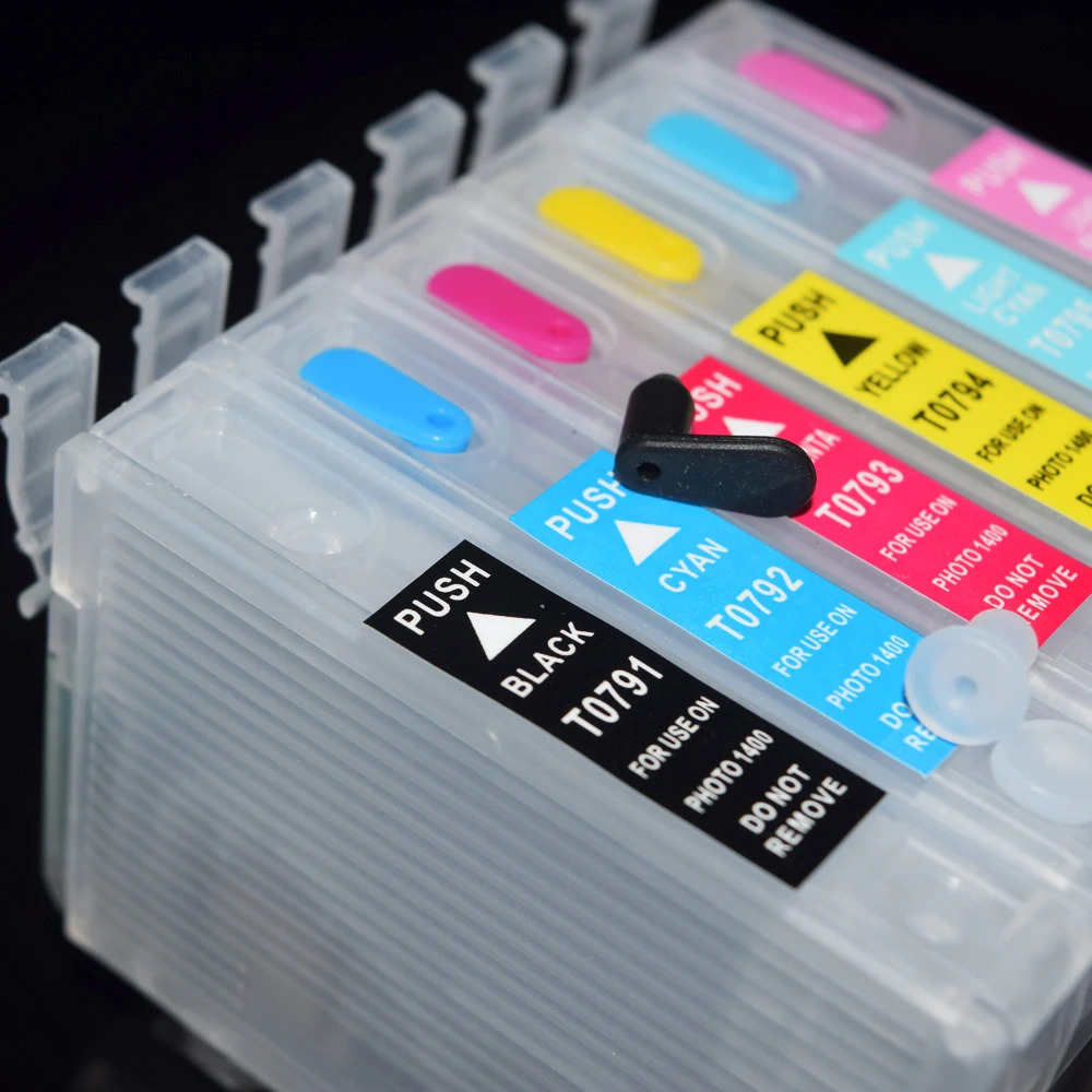 T0791-T0796 Refill Ink Cartridge with ARC Chip Epson 1400 PX700W PX800FW P50 PX830FWD 1430 Printer
