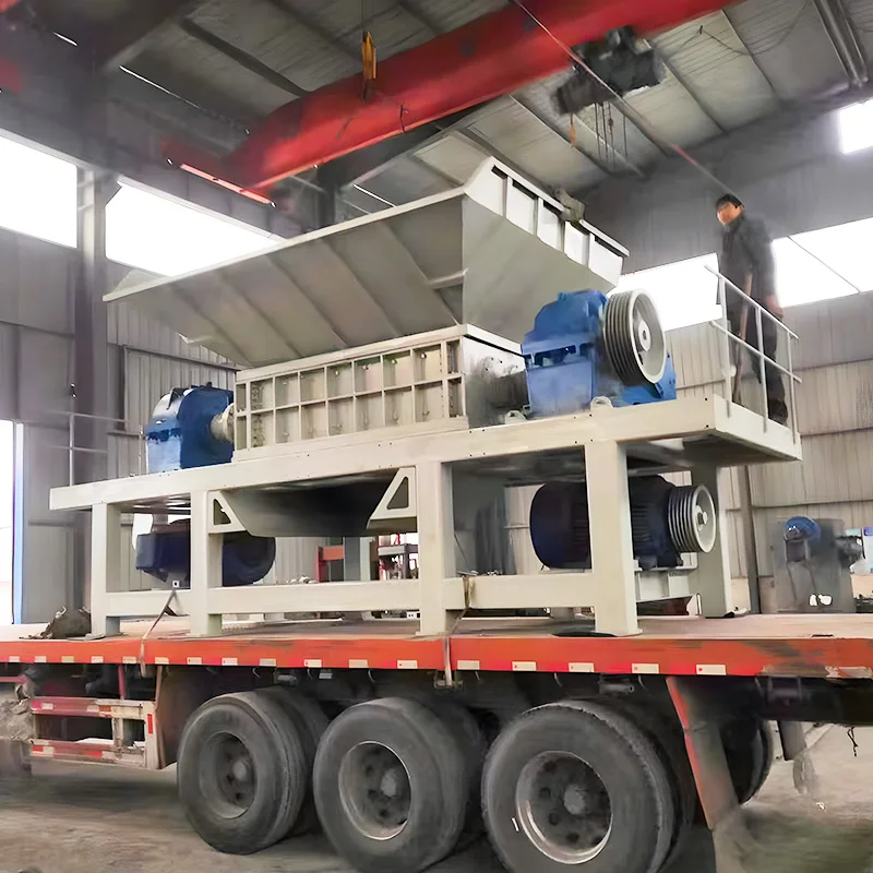 Double Shaft Waste Rubber Cardboard Metal Copper Cable Shredder Machine 10 Ton/H Metal Plastic Double Shaft Shredder Machine