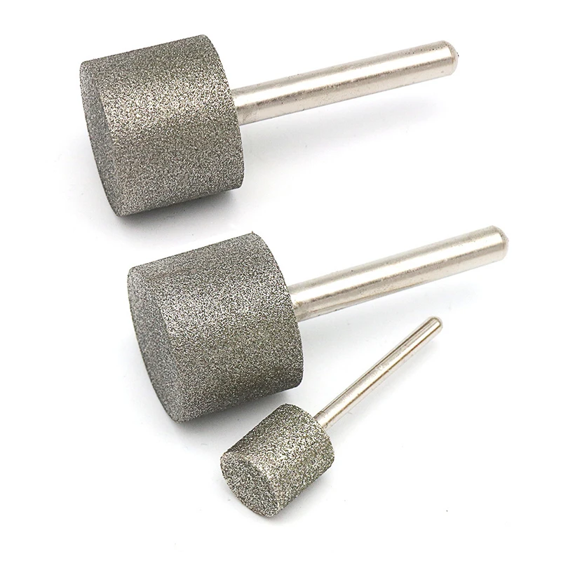 Cylinder Diamond Grinding Head 4-25mm 3/6mm Shank Grinding Bit Needle For Polishing Carving/Deburring/Jade/Stone Abrasive Tool