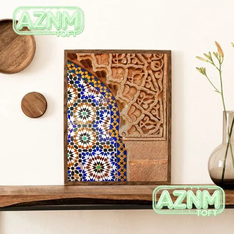 Moroccan Wall Art Canvas Print Marrakesh Architecture Poster Boho Wall Decor Terracotta Art Picture Decoration Painting for H