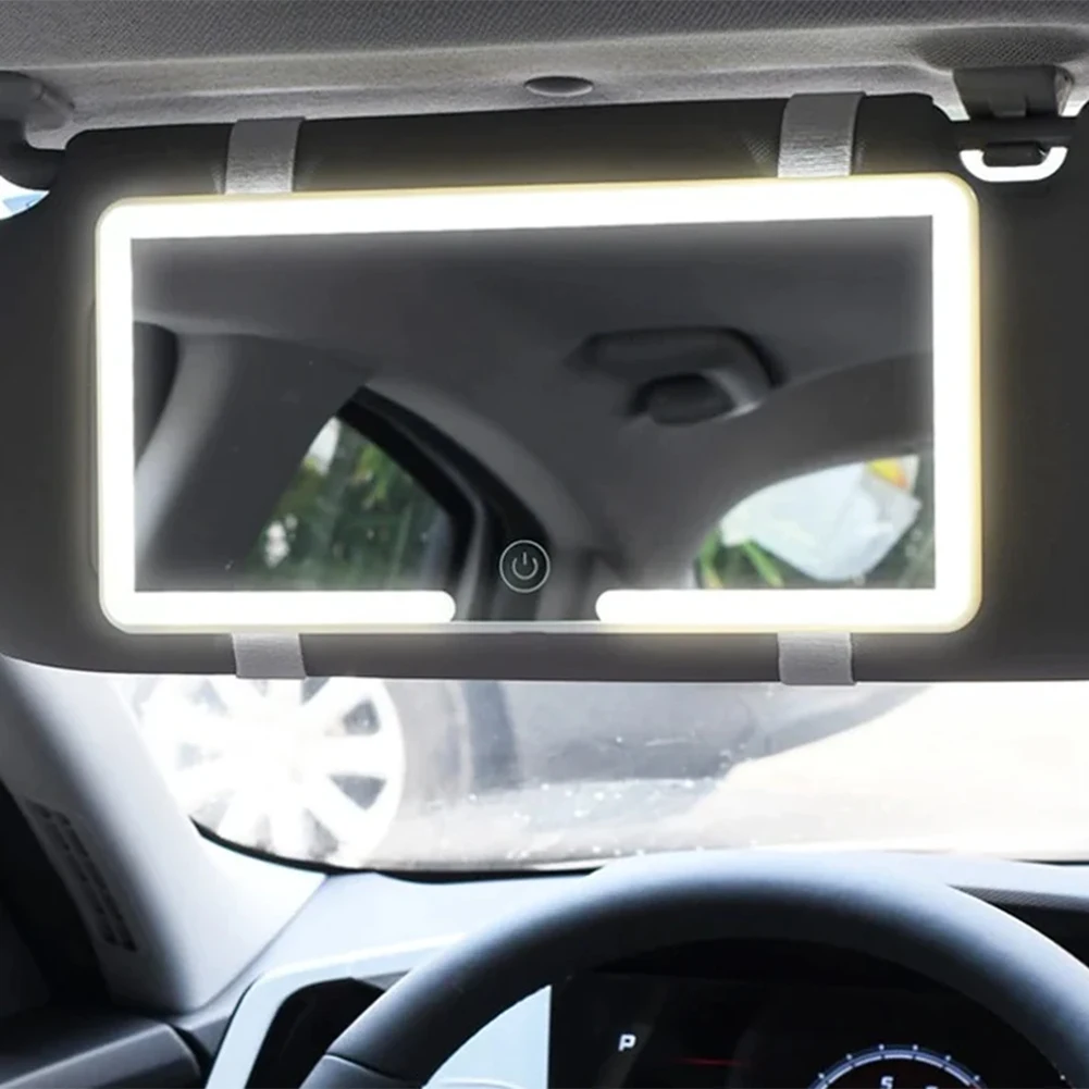 Car Sun Visor LED Vanity Mirror with Light 3 Brightness Adjustment Makeup Mirror Car Accessories